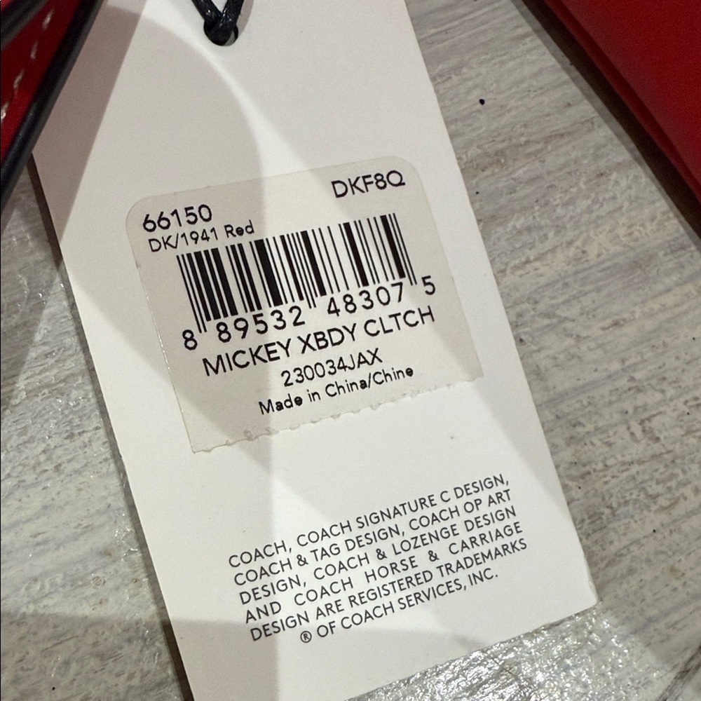 Coach Red Leather Mickey Wristlet/Crossbody - Picture 2 of 10